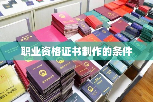 新和职业资格证书制作的条件